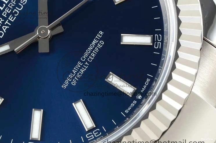 MiroTime 0224 DateJust 41 126334 NTF 1:1 Best Edition 904L Steel Blue Stick Dial on Oyster Bracelet VR Durable 2280